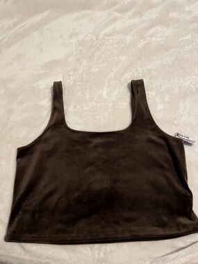 Women's Brown Scoop Neck Tank Top